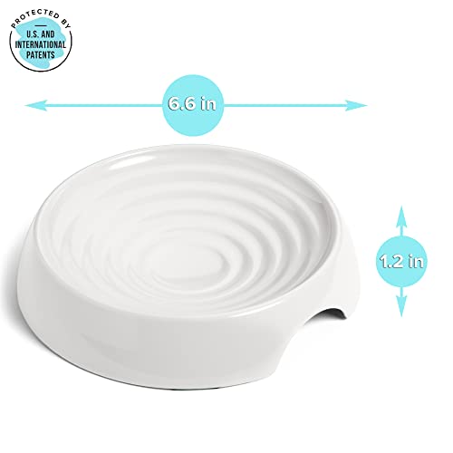  CatGuru Cat Bowls, Whisker Stress Free Food Bowl, Reliefs Fatigue, Wide Non Slip Shallow Dish, Feeding & Watering Supplies (Set Of 2, Marshmallow)