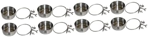  Mipcase 6 Pcs Feeder Metal Bird Feeder In House Bird Feeder Metal Dog Bowl Bird Cage Mount Bowl Water Bowl For Parakeet Bird Food Container Bird Feeder For Cage Feeding Basin For Bird Pet