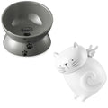  Y YHY Raised Cat Food Bowl & Cat Treat Cookie Jar