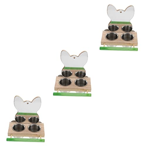  EVANEM 2 Pcs Food Cup Parakeet Perch Squirrel Feeders Comida Para Periquitos Bird Feeder With Mirror Bird Feeding Dish Cups Bird Hanging Water Feeder Bird Grinding Perch Parrot Feeder Pet (Color : As