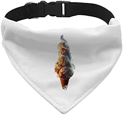 GENERIC Ice Cream Print Pet Bandana Collar - Food Design Scarf Collar - Illustration Dog Bandana - L