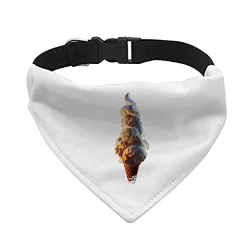 GENERIC Ice Cream Print Pet Bandana Collar - Food Design Scarf Collar - Illustration Dog Bandana - L