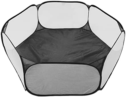  Small Animal Playpen, Breathable Foldable Small Pet Cage Tent For Outdoor Indoor Guinea Pig Rabbits Hamster Chinchillas Hedgehogs Black