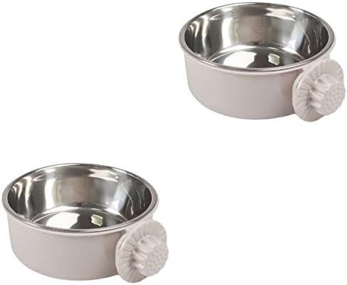  Feeders Pet Size For Cage Coop Stainless Cockatiel Cat Conure Animal Parakeet Grey Puppy Feeder Birds Bird Parrot Bowls Supplies Cup Feeding Bows Dish Water Dog S Food Hanging