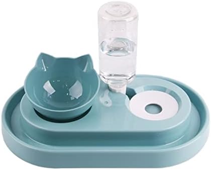  AYENCI Cat Automatic Water, Dog Double Cat Bowls, Pet Food Bowl Water Set With Automatic Water Dispenser Detachable Bottle For Dogs Small Cats Kitten Puppy (Color : Blue)