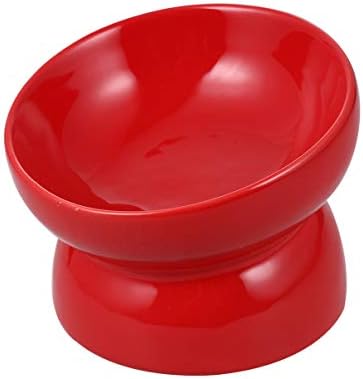  Pet Raised Bowls Ceramic Food Bowl Pet Water Bowl Pet Supplies For Cat Dog (White, Size S)