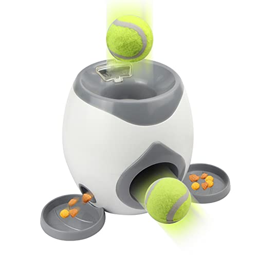  ACULIP Cat Feeder Cat Food Bowl, Tennis Ball Thrower Pet Dog Toys Chewing Accessories Automatic Ball Launcher Dog Throwing Machine Toy Interactive Feeding