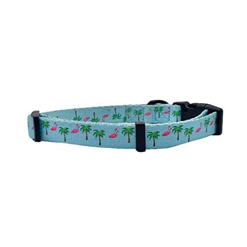  CUTIE TIES Dog Collar Flamingos– Durable Nylon Material - Premium Quality Collars For Dogs - Fancy Collars - Cute Dog Collars In Three Sizes (Flamingos, Large (16" - 26"))
