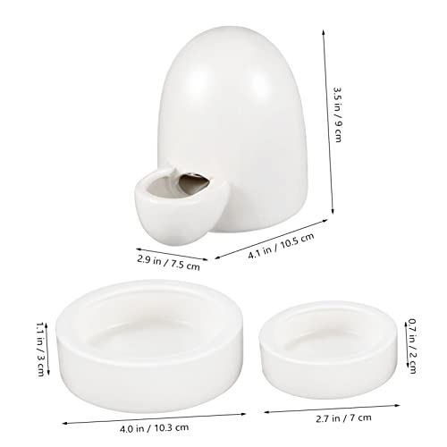  Balacoo 3pcs Animal Drinking Fountain Quail Waterer Hamster Food Dish Food Feeder Rabbit Water Bottle Automatic Rabbit Feeder Cat Food Bowl Ceramics Chinchilla Hamster Supplies