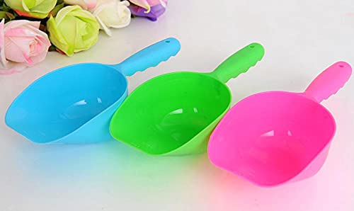  Pets Feeder Bowl Pet Dog Food Spoon Thick Plastic Dog Food Shovel Cat Litter Shovel Large Dog Food Spoon Dog Food Shovel Blue