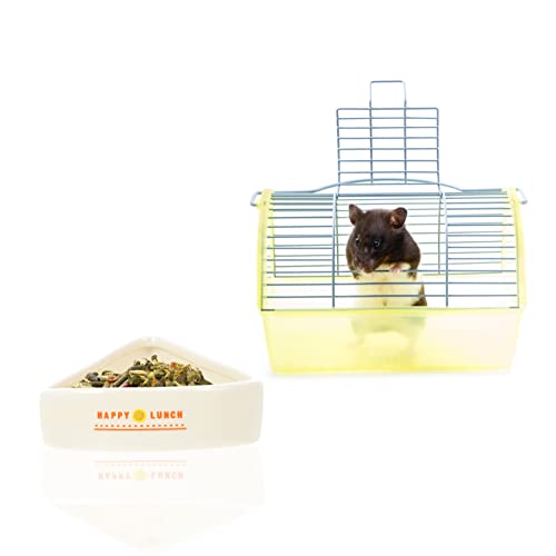  NOGRAX 5pcs Feeding Container Rat Washable Cute Pet Small Pets Animal Household Dispenser Corner Holder Chinchilla For Lovely Pig Dish Bowl Rabbit Tray Feeder Bird Guinea Glider Adorable Feeder (Colo