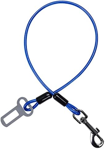  Dog Car Harness Seat Belt Restraint, No Chew Heavy Duty Pets Seatbelt For Car/SUV/Truck, Coated Steel Rope To Prevent Chewing