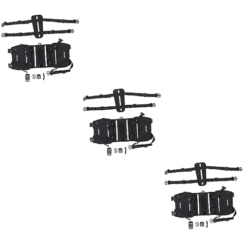  NOLITOY 3 Pcs Medium Pet Adjustable For Hound Rucksack Doggy Dog Vest Travelling Harness Portable Camping Hiking Bags Saddle Self Bag Back Outdoor Mini Walking Nylon Large Pockets Black