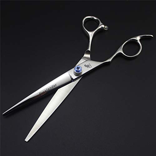  Left Handed Pet Grooming Scissors Upscale Cat Dog 4 Pcs Set Blue Gem Professional Trimmer Kit Premium 7.0 Inch 440C Steel Beauticians Straight Cutting & Thinning & Curved Shears Combs