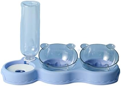  AYENCI Cat Automatic Water, Automatic Cat Bowl Pet Dog Bowl Feeder With Water Supply (Size : Dark Bule)