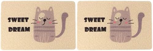  Mipcase Large Cat Litter Mat 3pcs Kittens Cats/Litter Food Cm Inch Pad Puppy Urine Dogs Mat Backing, Sleeping Pet, Kitten With Non- Fedding Mat, Mat- Proof Beige Scatter For Washable,