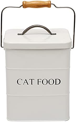  Dog Food Treat Storage Container With Lid Scoop Included - Perfect Farmhouse Dog Food Bin For Kitchen Countertop, Shelf, Decoration Home - Dog Food - White