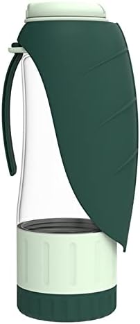  AACARB Cat Water Dispenser, Portable Pet Water Bottle Soft Silicone Leaf Design Travel Dogs Bowl Outdoor Walking Water Bottle Cat Supplies Drinking Device (Color : Green)