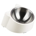 CATPRO Tilted Cat Food Bowls,15°Slanted Cat Feeder Bowl Orthopedic Cat Bowl Anti-Vomiting Spill Proof Raised Cat Food Bowl Stainless Steel Tilted Angled Cat Food Bowls White