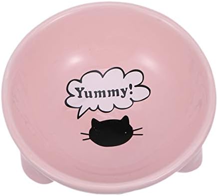  Cat Bowls Pet Bowl Pet Table Ceramic Bowl Dogs Cat Food Bowl Small Pet Dish On Stand Dog Food And Water Bowls (White) Cat Bowl