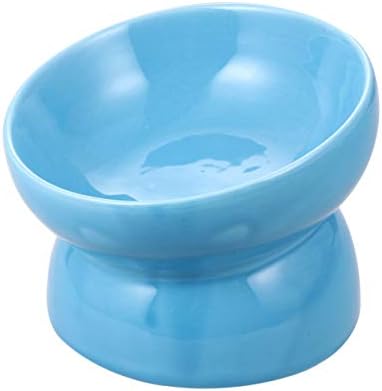  Pet Raised Bowls Ceramic Food Bowl Pet Water Bowl Pet Supplies For Cat Dog (White, Size S)
