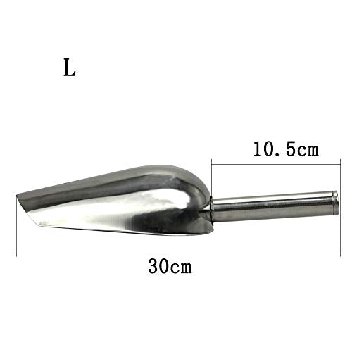  NC Stainless Steel Pet Pood Scoop Durable Bird Seed Or Feed Scoop Poultry Chicken Pig Sheep Cattle Horse Cat Dog Food Scoop Shovel Ice Scoop (L)