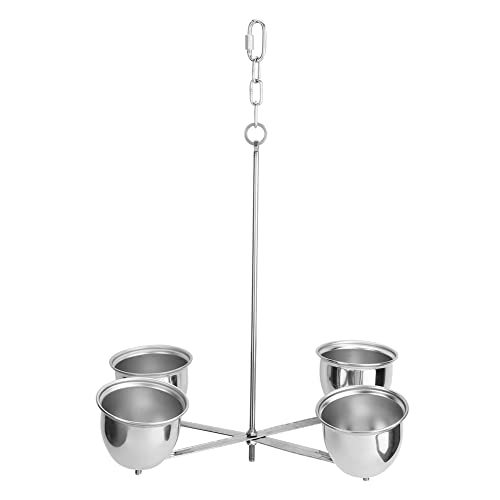  Pet Parrot Bird Stainless Steel Feeding Cups Food Water Bowls Feeder Bird Cage Accessory Easy To Use