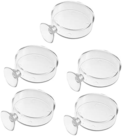  EVANEM 5pcs Aerial Feeding Bowl Vessel Tools Auto Feeder Fish Feeding Cup Acrylic Fish Feeder Fish Tank Feeding Ring Shrimp Feeder Bowl Aquarium Fish Food Container Fish Feeder Food Plant