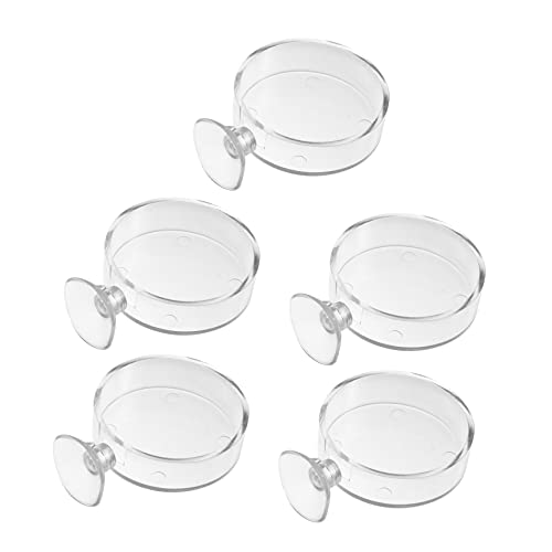  EVANEM 5pcs Aerial Feeding Bowl Vessel Tools Auto Feeder Fish Feeding Cup Acrylic Fish Feeder Fish Tank Feeding Ring Shrimp Feeder Bowl Aquarium Fish Food Container Fish Feeder Food Plant