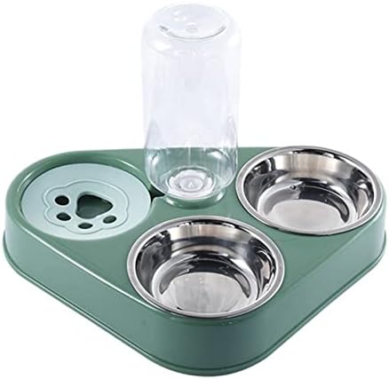  AYENCI Cat Automatic Water, 500ML Dog Bowl Cat Feeder Bowl With Dog Water Bottle Automatic Drinking Pet Bowl Cat Food Bowl Pet Stainless Steel Double 3 Bowl (Color : Navy Blue)