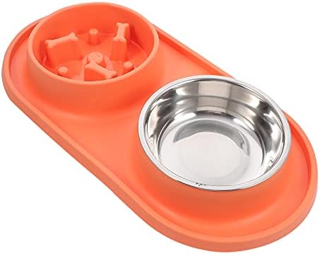  Hemobllo Pet Slow Food Bowl Choking Double Bowl Small Cats And Dogs Feeding Bowl