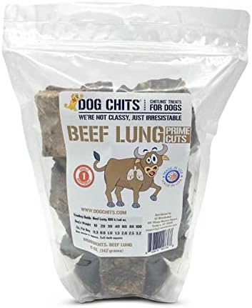  Dog Chits Bison Lung Fillets Dog And Puppy Treats - All Natural Grain And Chemical Free Training Chews - High Protein And Low Fat - Supports Dental Health - Made In The USA - Large 10 Oz Bag