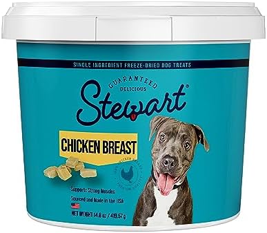  Stewart Freeze Dried Dog Treats, Beef Liver, Grain Free & Gluten Free, 21 Ounce Resealable Tub, Single Ingredient, Dog Training Treats
