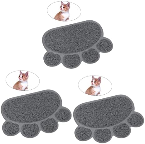  Washable Rug 3pcs Soft Dish Rug Pet Puppy Place Mats Shape Litter PVC Pad， For Dog Feeding *cm Cm Kitten Water * Bowl Grey Scatter Control Food Placemat Cat Mat Mat- Non- Paw Washable Rugs