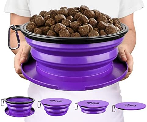  Tuff Pupper SuperBigSlurp - Collapsible Dog Bowls | Convenient Dog Travel Bowls W/Storage Lid | Keeps Pups Hydrated And Full | Portable Dog Water Bowls & Large Travel Bowls For Pets | Patent Pending