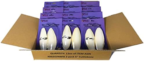  Birds LOVE Natural Cuttlebone – Premium Calcium & Trace Mineral Supplement For Avian Species, Tortoises, And Snails – Pure Cuttlebone For Parakeets, Cockatiels, And All Birds | 12 Pack Of 5 .5-6"