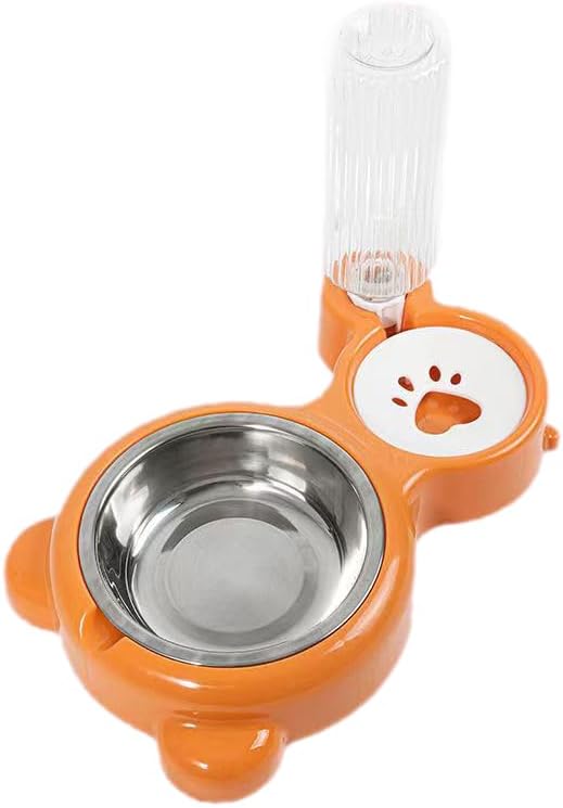  Pet Cat Food Bowl Dog Food Bowl Automatic Water Feeder Small And Medium-Sized Pet Bowl Stainless Steel Rice Bowl Pet Supplies (Blue)