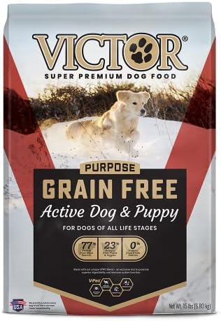  Victor Super Premium Dog Food – Grain Free Active Dog & Puppy – Dry Dog Food With 33% Protein, Gluten Free - For High Energy Dogs, 30lbs