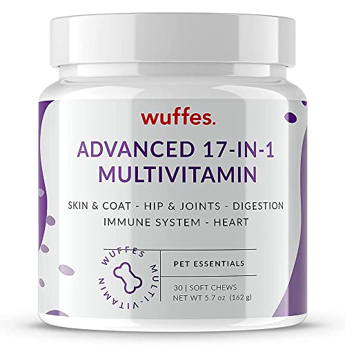  Wuffes 17-in-1 Chewable Dog Vitamins & Supplements - Dog Multivitamin For Small & Large Breed - Whole Food Sources Pet Vitamins Formula - For Skin, Coat Heart, Hips, Joints, Digestion & Immune System
