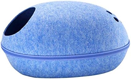  YangYan Pet Cat Bed Cave Sleeping House Nest Kennel Felt Cloth Zipper Pet Cat Basket Egg Shape Pet Bed Mat Cushion For Cats Small Dogs (Color : D, Size : 47x39x25cm)