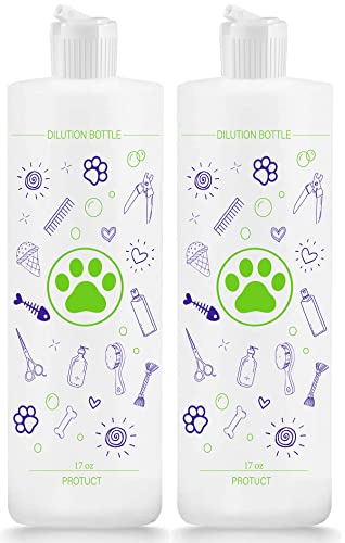  2 Pack Pet Shampoo Dilution Bottles, Specialties Mixing Bottle For Concentrated Dog Shampoo, Mixing Bottle For Dog Grooming Shampoo And Conditioner Grooms (2)