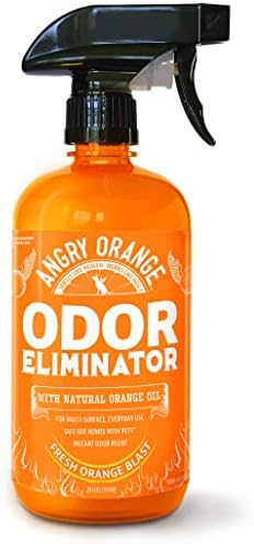  Angry Orange Pet Odor Eliminator For Home - 8oz Dog And Cat Pee Smell Remover For Carpet, Grass, Tile And Furniture - Citrus Concentrate, Makes 128oz Of Liquid