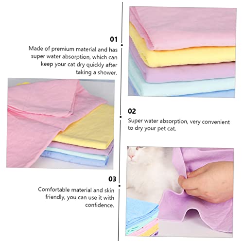  Ipetboom 10 Pcs Cat Bath Towel Quick Dry Towel Microfiber Towel Soft Towels Wearable Dog Towel Dry Pet Bath Towels Microfiber Bath Dog Towel Pet Absorbent Towel Bathing Cat Towel Supplies