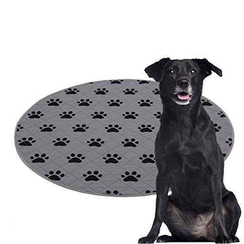  SPXTEX Dog Crate Pads Dog Pee Pads Rugs Washable Dog Pads, Non Slip Puppy Pee Pads For Small Dogs, Waterproof Pet Pad Rug, Dog Whelping Training Pads For Dogs, 1 Piece, 82" Round