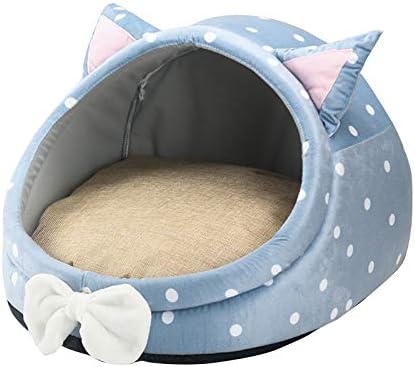  Wakeu Plush Pet Bed Cave For Cat/Small Dog,Comfortable Plush Kennel Triangle Kittens Cave Tent House