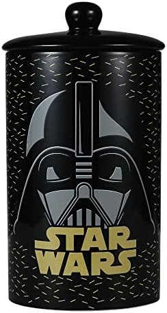  Star Wars For Pets The Mandalorian Snack Time Dog Treat Jar | 10 X 5 Ceramic Dog Treat Jar With Lid, Dishwasher Safe |Baby Yoda Green Dog Food Storage Container | Baby Yoda Treat Jar