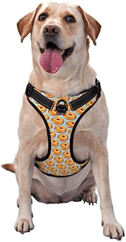  Dog Harness Vest Leash Set Bagel Food Funny Pattern, No Pull No Choke Breathable Reflective Puppy Dog Harness Vest With Leash For Training Hunting Walking