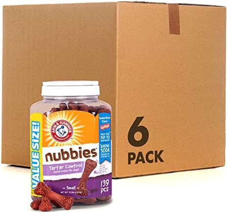  Arm & Hammer For Pets Nubbies Dental Treats For Dogs From Arm And Hammer - Dog Dental Chews Fight Bad Dog Breath, Plaque & Tartar-Dog Dental Care, 139 Count(Pack Of 1)