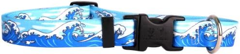  Mystic Waves Blue Dog Collar - Size Large 18" To 28" Long