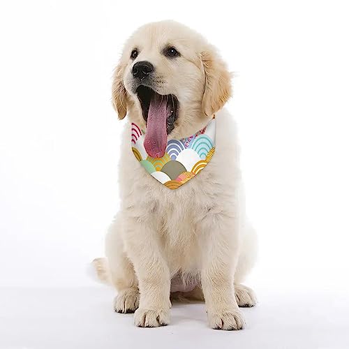 GENERIC Fish Scales Pattern Pet Bandana Collar - Scarf Collar - Art Dog Bandana Minimal Head Cicumference
